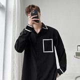 QS028*大口袋青春纯色学院风DKJK宽松版男长袖衬衫P55，男装衬衫，星座717A