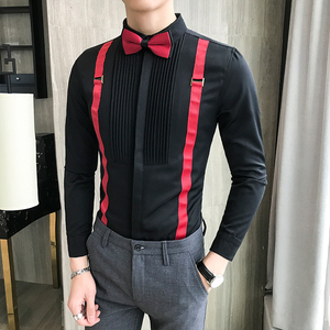 LT017-新款宫廷风背带假两件长袖衬衫夜店酒吧KTV工作服P50图片