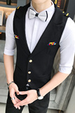 LP776-英伦肩章男短西装领马甲工作服夜店酒吧KTV空少马甲P45，男装背心/马甲，星座717A