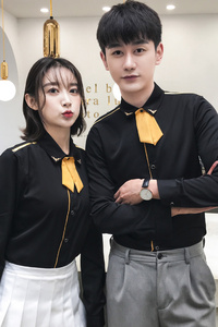 QC105*2023情侣款长袖衬衫夜店酒吧KTV衬衣工作服大码P50图片