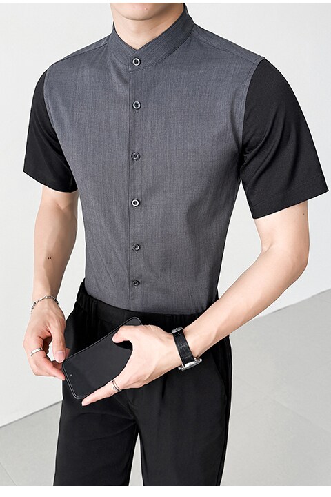 LT138*男女款服务员短袖衬衫酒店咖啡店服务生衬衣P38,男装衬衫,星座717A