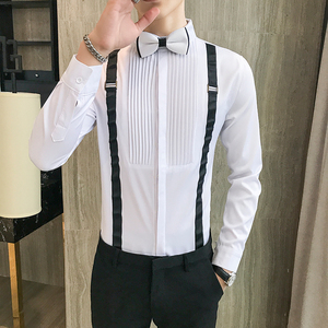 LT017-宫廷风男士长袖衬衫酒吧发型师衬衣潮男衬衫大码P50图片