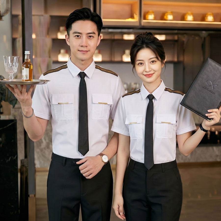 GZ031*空少系列餐厅酒吧KTV商K短袖衬衫演出服工作服送领带P40,男装衬衫,星座717A