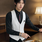 QS731*男韩版口袋布装饰餐厅服务员休闲马甲外套伴郎马甲P50，男装背心/马甲，星座717A