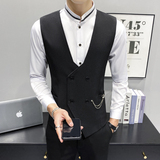 LP810*双排扣V领男休闲马甲夜店酒吧KTV员工工作服P50，男装背心/马甲，星座717A