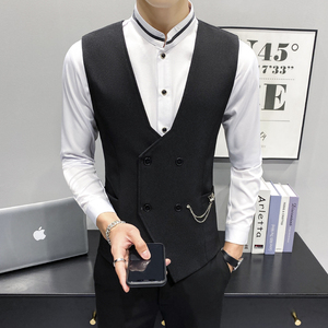 LP810*双排扣V领男休闲马甲夜店酒吧KTV员工工作服P50图片