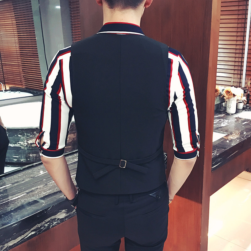 Y8733-W双排扣型男修身夜店酒吧服务生马甲男士休闲马甲潮P40,男装背心/马甲,星座717A