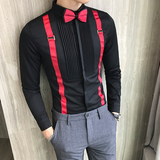 LT017-宫廷风男士长袖衬衫酒吧发型师衬衣潮男衬衫大码P50，男装衬衫，星座717A