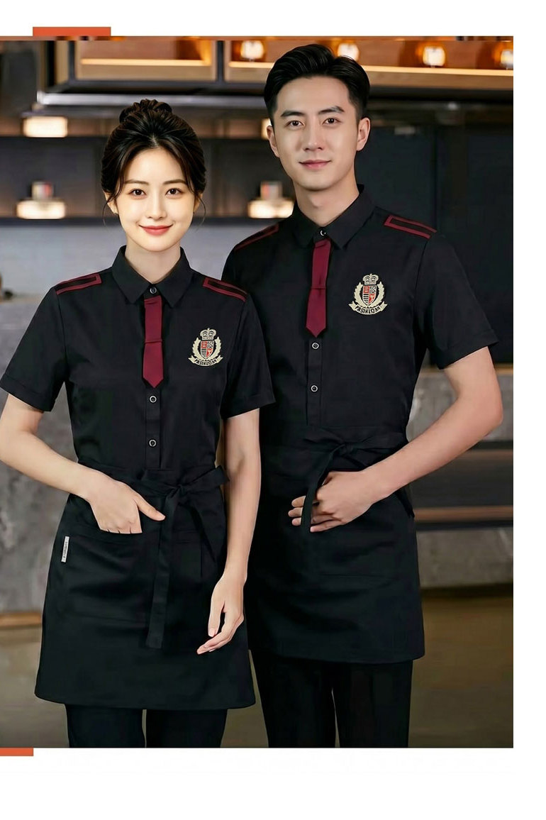 GZ137*领带装饰男女同款餐厅酒吧KTV夜店短袖衬衫工作服P45,男装衬衫,星座717A