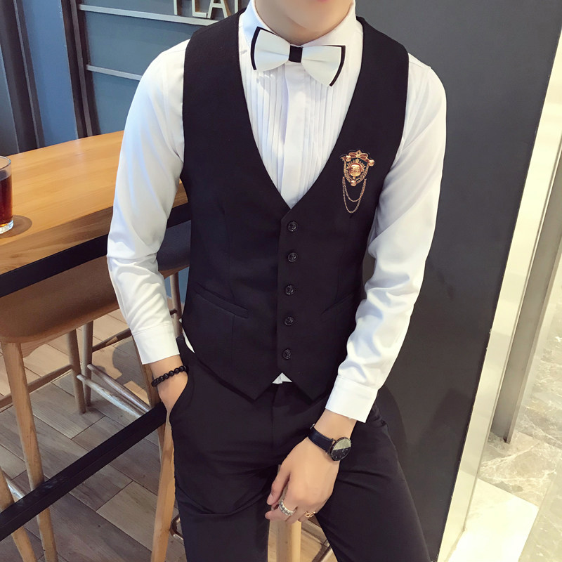S8744-学院风单排扣夜店酒吧型男修身马甲外套P50,男装背心/马甲,星座717A