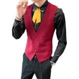 8706*2023青年商务休闲马甲KTV餐厅营业员服务员马甲工作服P50，男装背心/马甲，星座717A