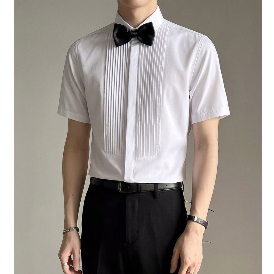 QS143*风琴皱法式选修休闲衬衫伴郎合唱演出服P45,男装衬衫,星座717A