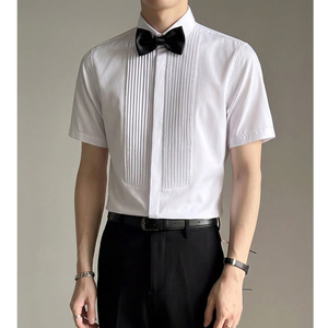 QS143*风琴皱法式选修休闲衬衫伴郎合唱演出服P45,男装衬衫,星座717A