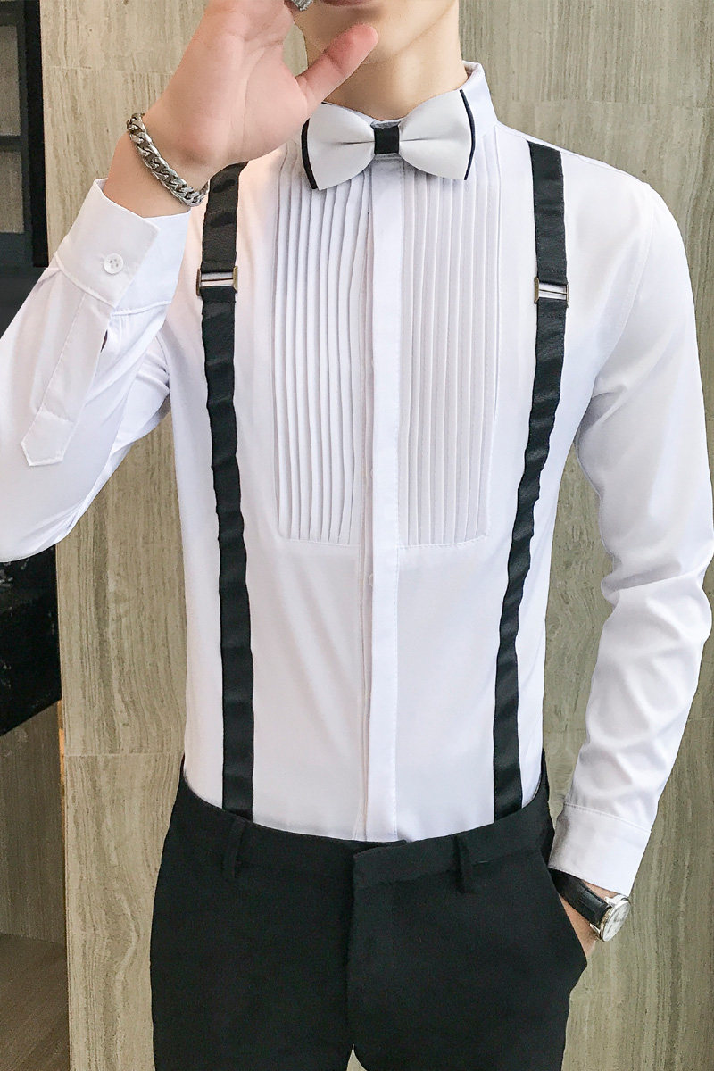 LT017-宫廷风男士长袖衬衫酒吧发型师衬衣潮男衬衫大码P48,男装衬衫,星座717A