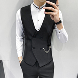 LP810*双排扣V领男休闲马甲夜店酒吧KTV员工工作服P50，男装背心/马甲，星座717A