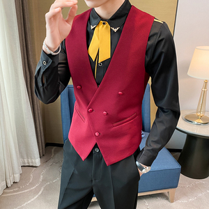 LP706-2023男短款休闲马甲外套酒吧KTV马甲工作服大码P50图片