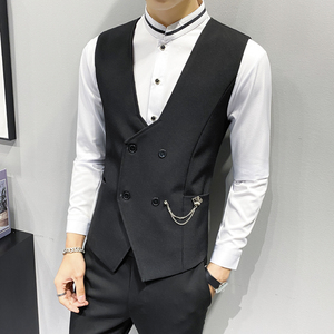 LP810*双排扣V领男休闲马甲夜店酒吧KTV员工工作服P50图片