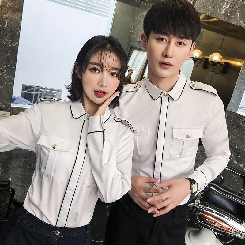 QC121*情侣空少服衬衣夜店酒吧KTV男女款休闲衬衣大码P50,男装衬衫,星座717A