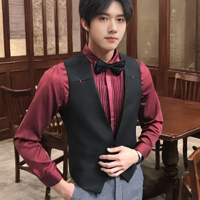 QS794*男一粒扣V领单马甲伴郎服台球俱乐部马甲P50,男装背心/马甲,星座717A