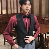 QS794*男一粒扣V领单马甲伴郎服台球俱乐部马甲P50，男装背心/马甲，星座717A