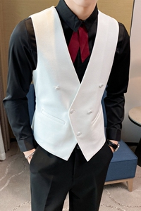 8706*2023青年商务休闲马甲KTV餐厅营业员服务员马甲工作服P50图片