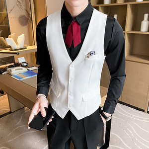 8731*男女同款休闲马褂外套酒吧餐厅服务员台球室马甲工作服P50图片