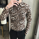 LT100-男韩版骚气夜店风长袖衬衫青年发型师长袖衬衣P45，男装衬衫，星座717A
