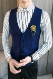 LP744-精致学院风V领短款男马甲外套休闲服务生马甲P50，男装背心/马甲，星座717A