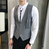 LP781-新款背带装饰男修身短款马甲潮个性马甲外套P50，男装背心/马甲，星座717A