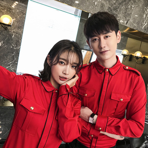 QC121*情侣空少服衬衣夜店酒吧KTV男女款休闲衬衣大码P50图片
