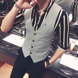 Y8749-2020型男小雨伞休闲马甲小外套经典单排扣时尚小马甲潮P50图片