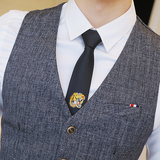 Y8754-男潮格子新款V领马甲夜店酒吧酒店工作服理发师马甲外套P50，男装背心/马甲，星座717A