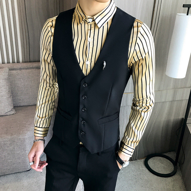 LP755-新款男韩版修身短款马甲KTV夜店酒吧马甲工作服P50图片