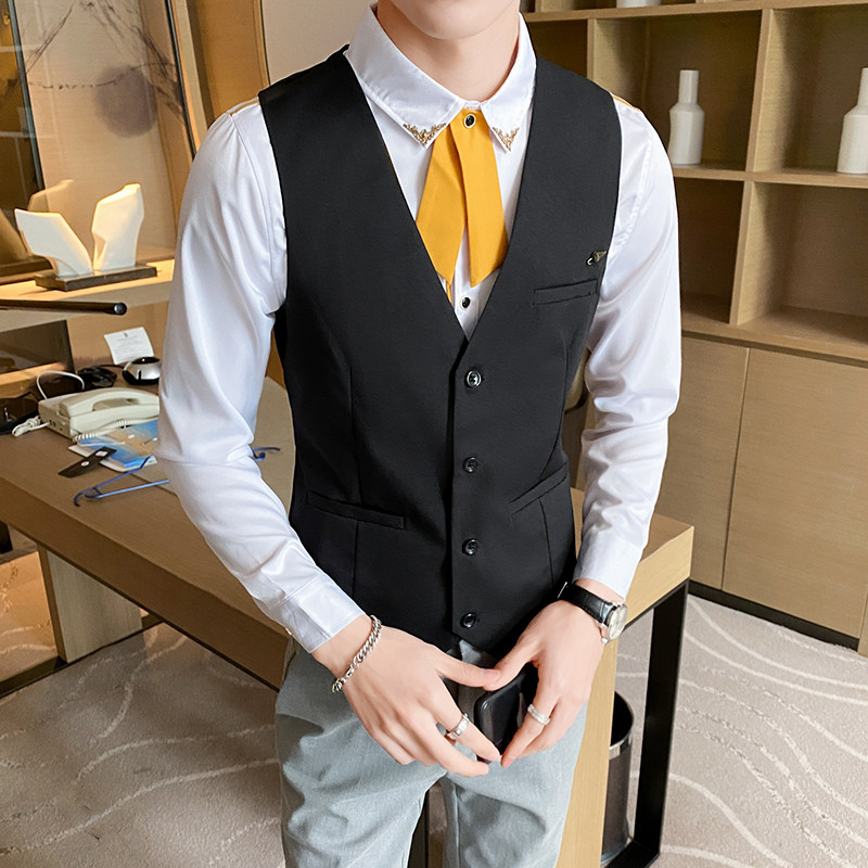 8749*马甲男修身青年休闲正装上班工作职业结婚新郎礼服P50,男装背心/马甲,星座717A