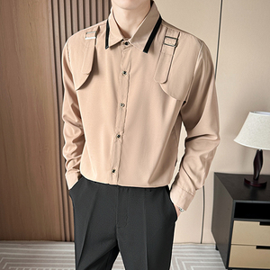 LT149*男秋季衬衫长袖夜店酒吧工作服餐厅营业员服务员工作服P55图片
