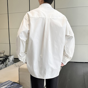 QS026*男潮小众立体激光切割花边宽松版长袖衬衣青年外套P65图片
