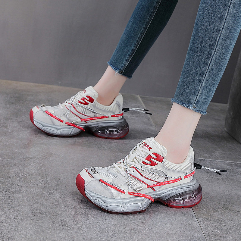 2026春季新款透气网面拼色老爹鞋女厚底增高休闲运动鞋时尚旅游鞋,女鞋,时尚休闲鞋,淘宝优惠券,粉丝福利购,淘宝优惠卷