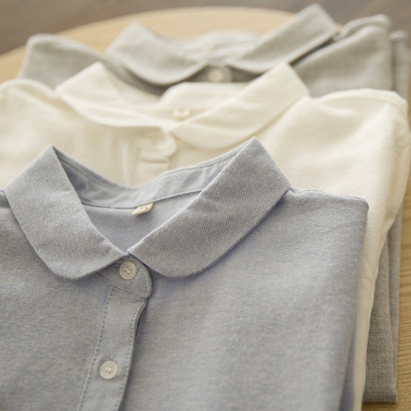 慢生活 秋冬文艺学生长袖磨毛法兰绒棉娃娃领纯色打底衬衫女,女装/女士精品,衬衫,淘宝优惠券,粉丝福利购,淘宝优惠卷