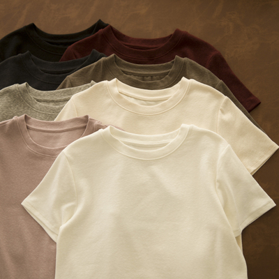 宽松简约休闲针织短袖T恤