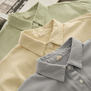 夏末了 秋冬新款纯色加厚宽松显瘦外搭叠穿长袖衬衫女韩范质感