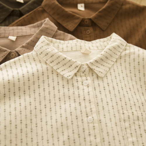 磨毛棉衬衫女长袖打底衫