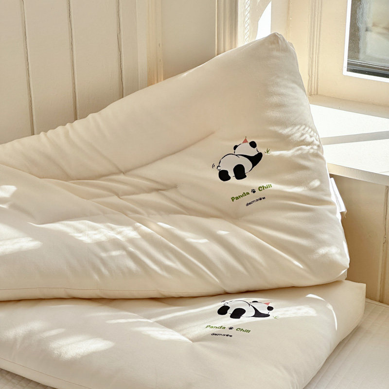 2024新款PandaChill儿童青少年熊猫平躺枕头护颈椎助睡眠枕芯低矮