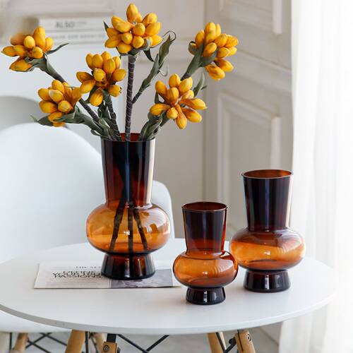 现代轻奢高档水培插花玻璃花瓶摆件家居台面软装装饰品