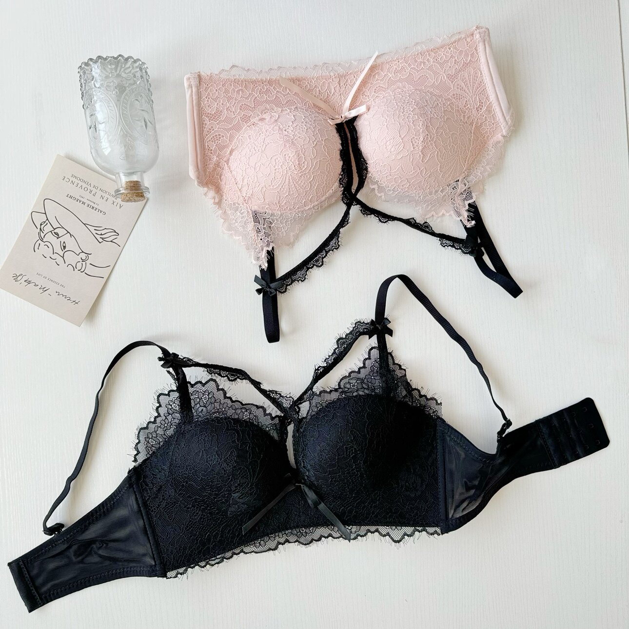 小胸聚拢内衣女性感蕾丝文胸收副乳防下垂无钢圈夏季显大胸罩套装