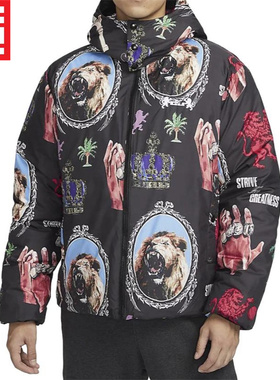 发售价1699耐克NIKE男款运动休闲詹姆斯保暖篮球羽绒服FB6975-010