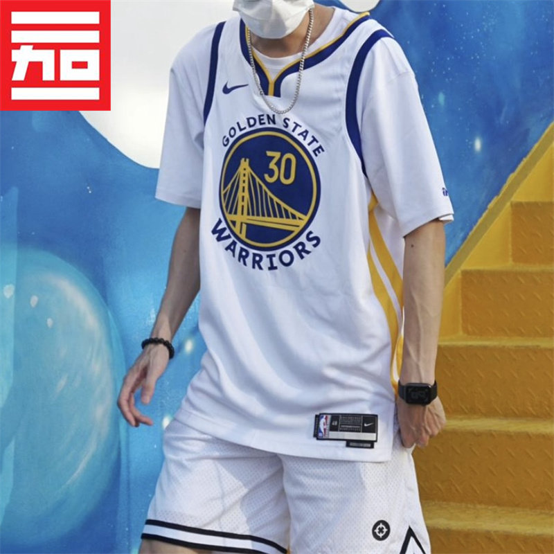 Nike耐克金州勇士队男子款库里速干篮球SW透气背心球衣DN2077-100
