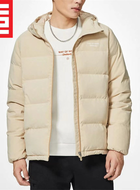 李宁男子秋冬经典短款休闲韦德鹅绒防风保暖连帽羽绒服 AYMS145-3