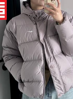 耐克NIKE女子秋冬运动休闲防风保暖连帽面包羽绒服外套FZ5929-226