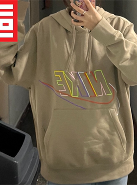 Nike耐克男女春款经典连帽针织加绒保暖卫衣连帽套头衫DX0542-247