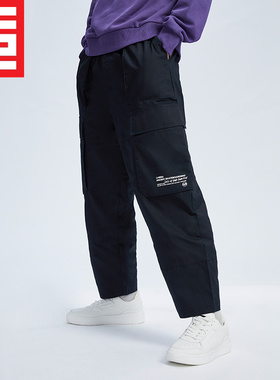 李宁男子款梭织休闲潮流滑板直筒宽松运动长裤AKXR445  AYKR269-1